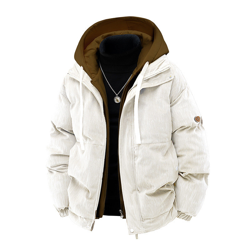 Men's Corduroy Puffer Winter Jacket