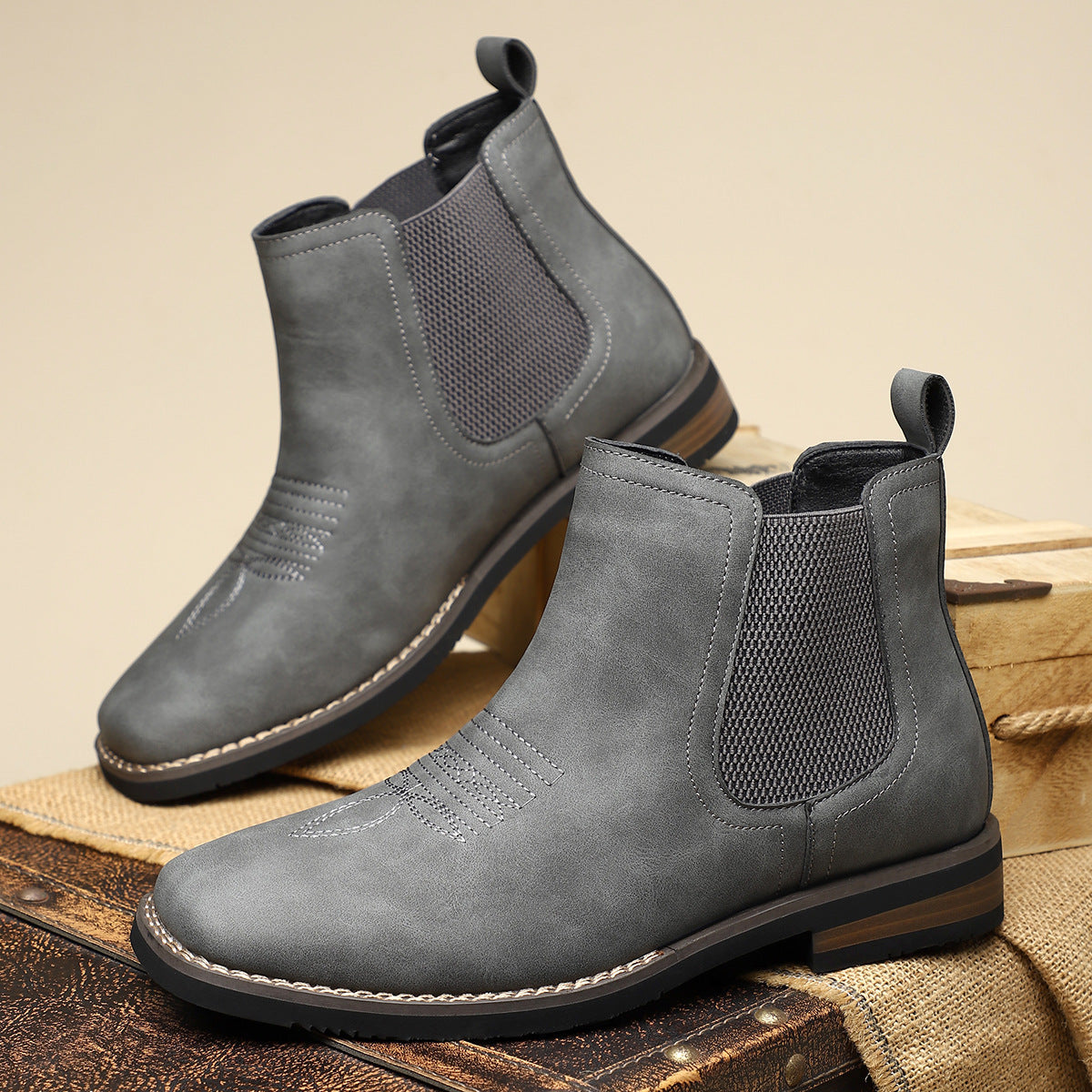 Men's Distressed Chelsea Boots