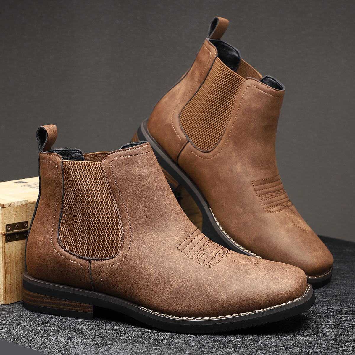 Men's Distressed Chelsea Boots