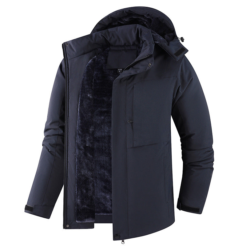 Men's Faux Fur Lined Hooded Winter Jacket