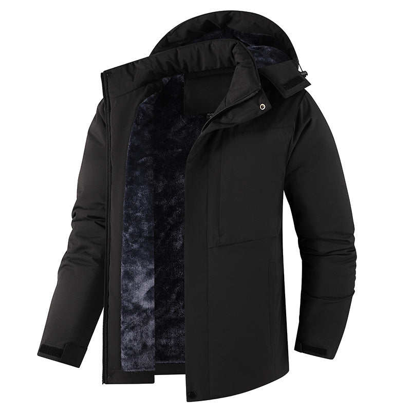 Men's Faux Fur Lined Hooded Winter Jacket