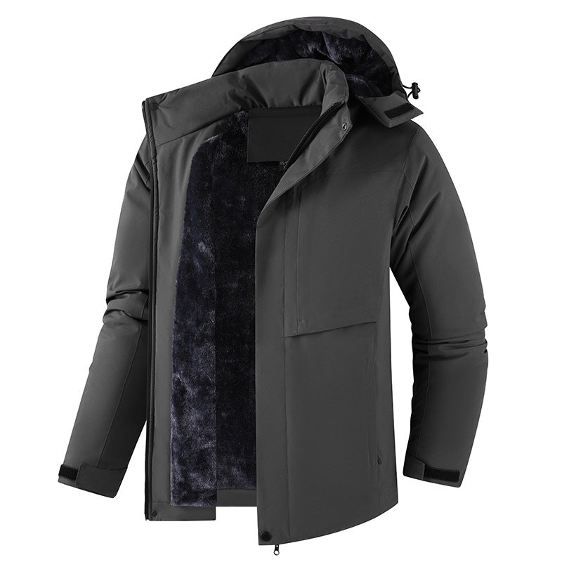 Men's Faux Fur Lined Hooded Winter Jacket