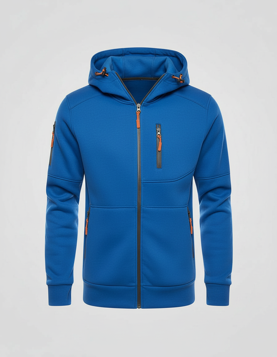 Men's Full Zip Hoodie in Blue