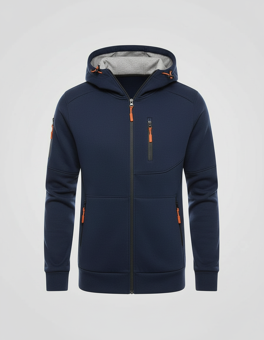 Men's Full Zip Hoodie in Navy