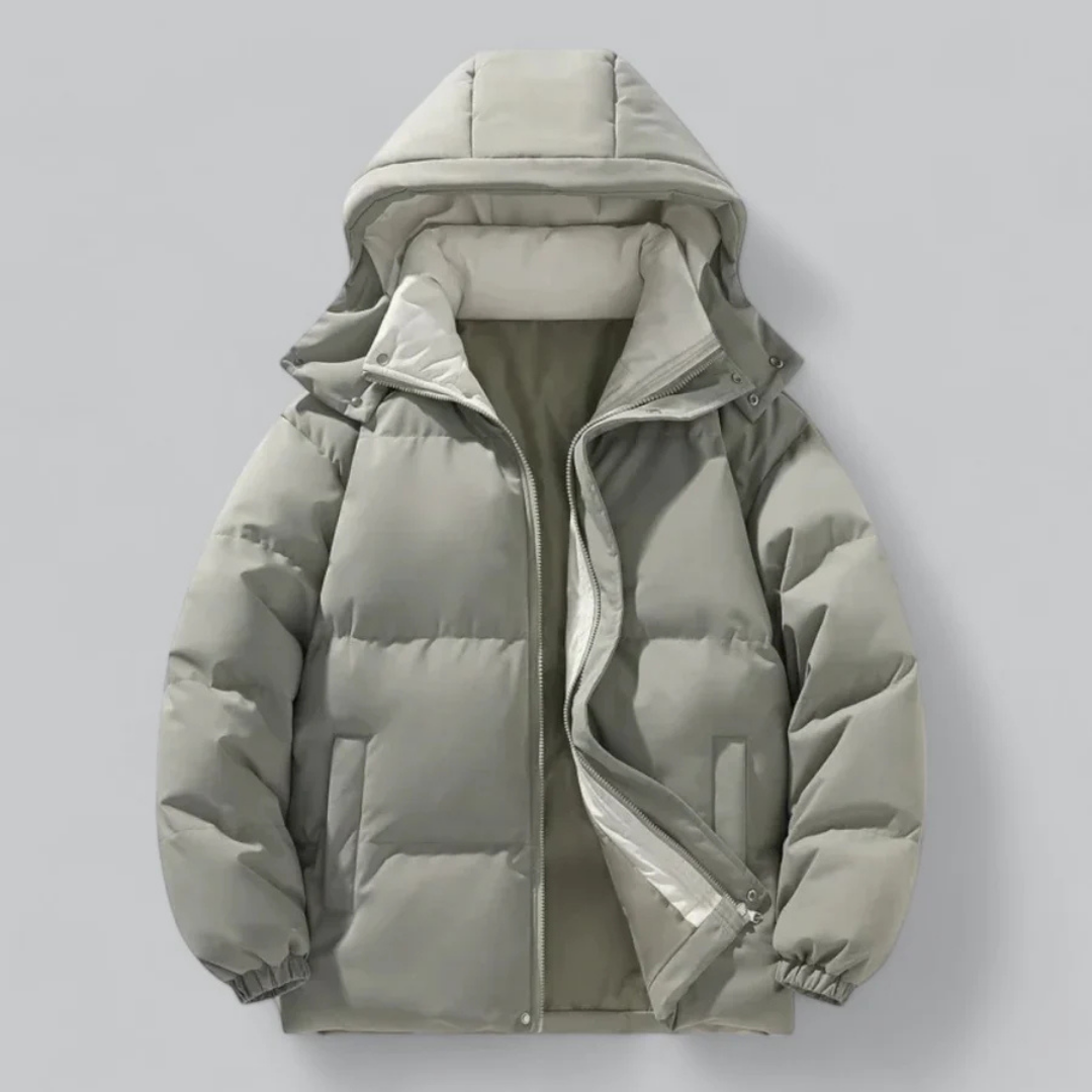 Men's Hooded Puffer Jacket in Green