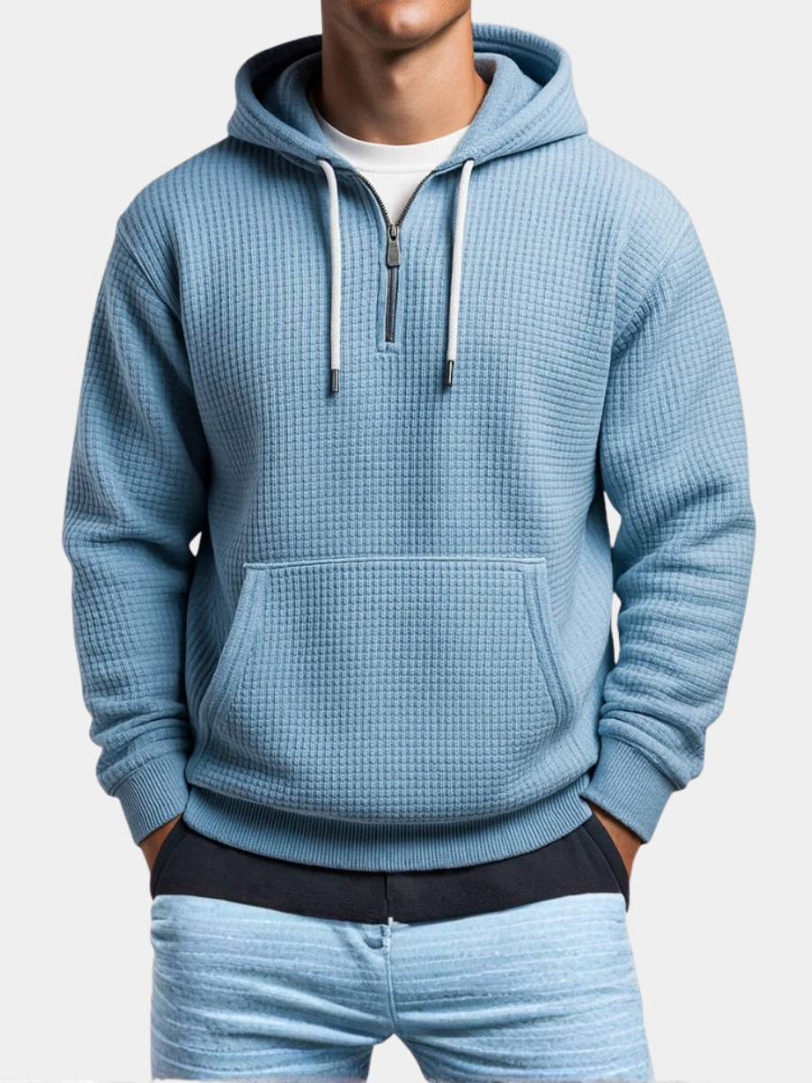 Men's Quarter Zip Waffle Hoodie