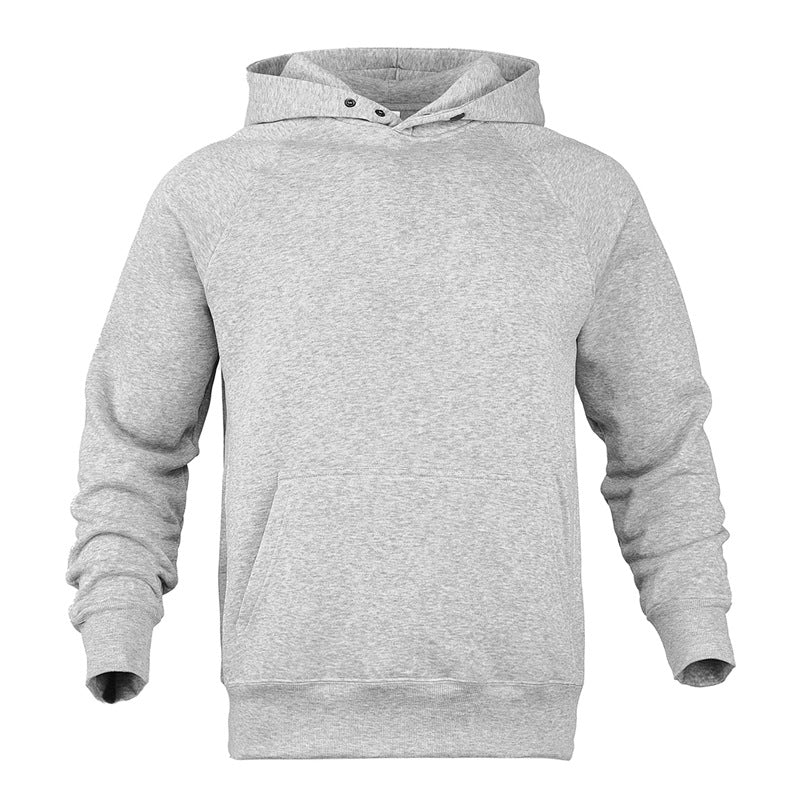 Men's Raglan Sleeve Hoodie in Heather Gray