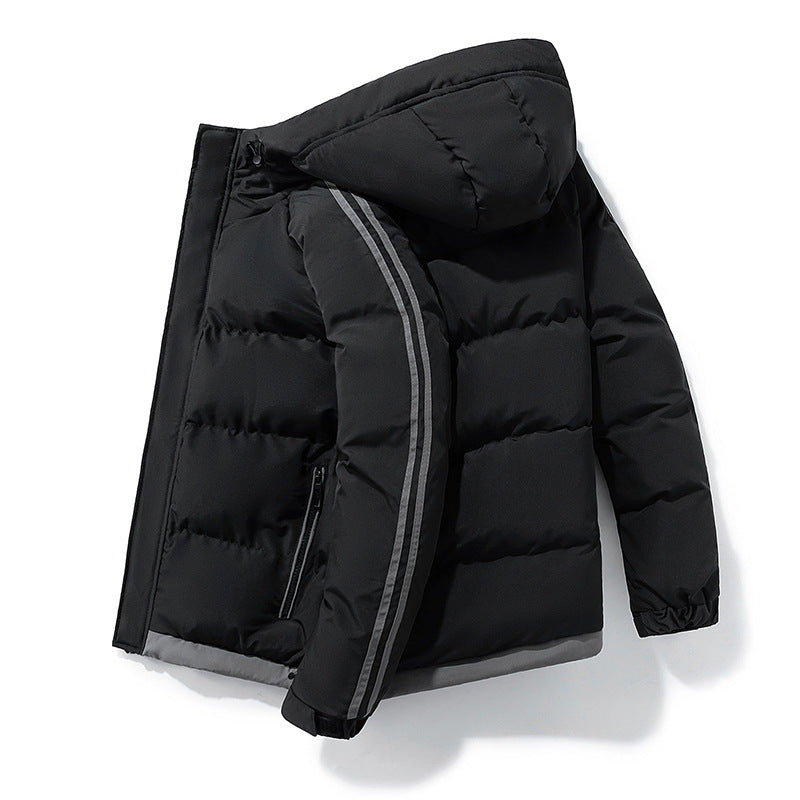 Men's Side Stripe Puffer Winter Jacket