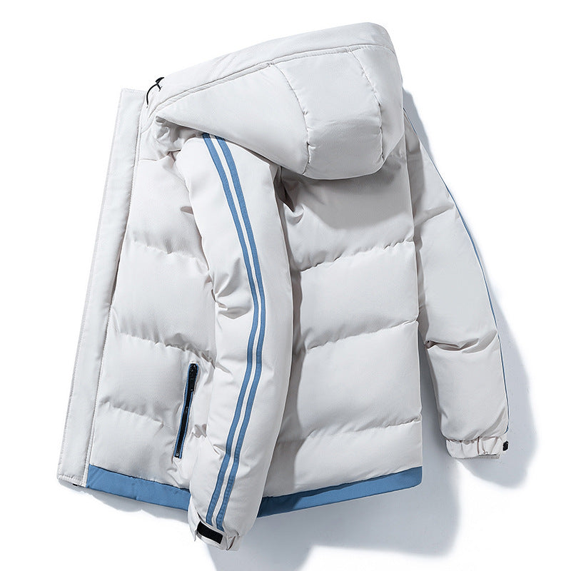 Men's Side Stripe Puffer Winter Jacket