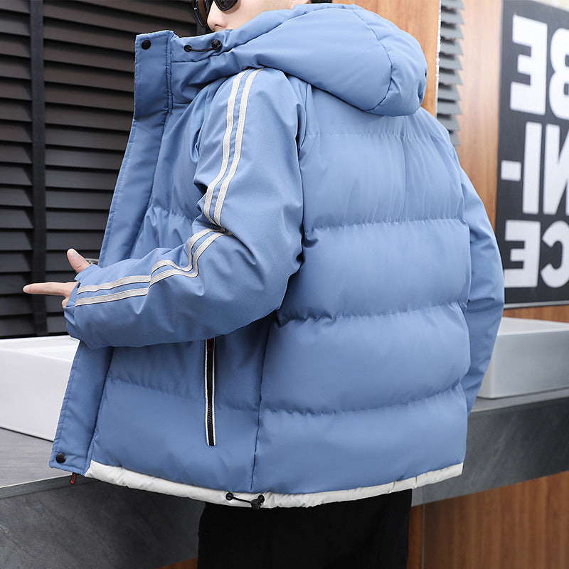 Men's Side Stripe Puffer Winter Jacket