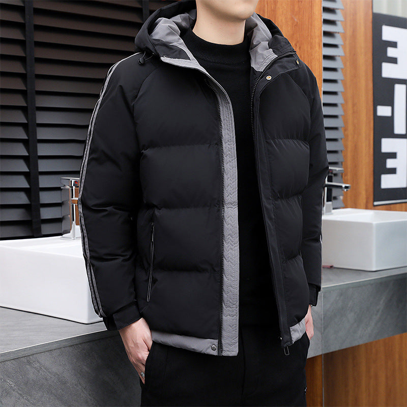 Men's Side Stripe Puffer Winter Jacket