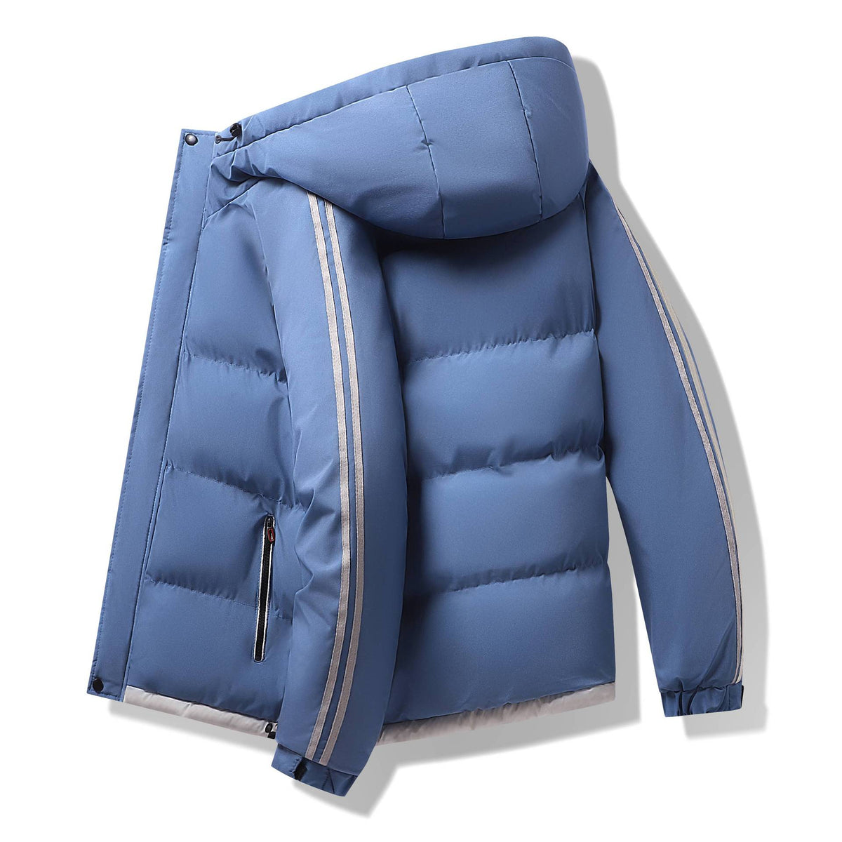 Men's Side Stripe Puffer Winter Jacket