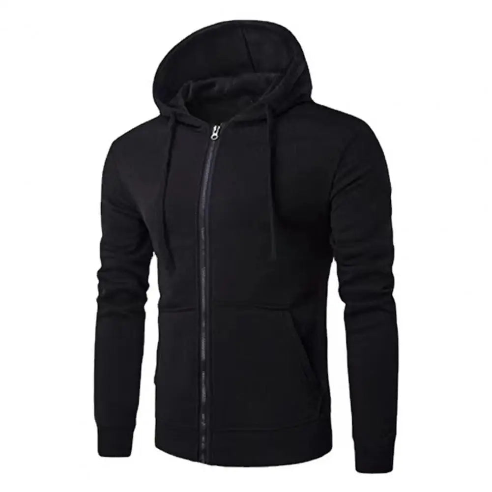 Men's Slim Fit Zip Up Hoodie in Black
