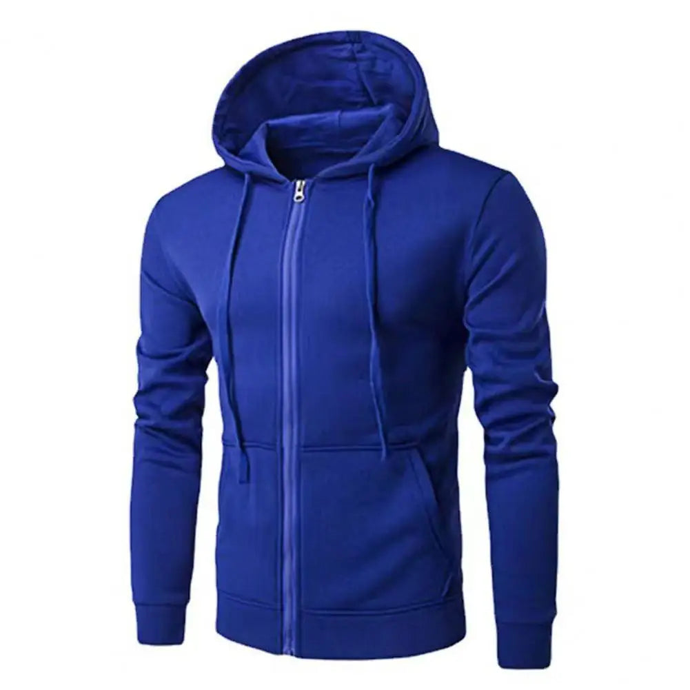 Men's Slim Fit Zip Up Hoodie in Blue