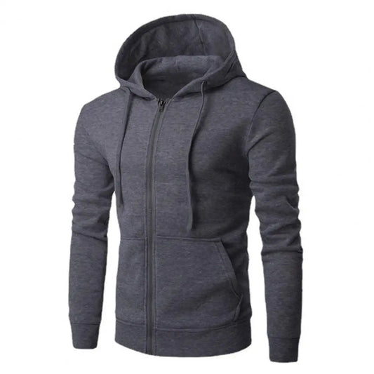 Men's Slim Fit Zip Up Hoodie in Dark Gray