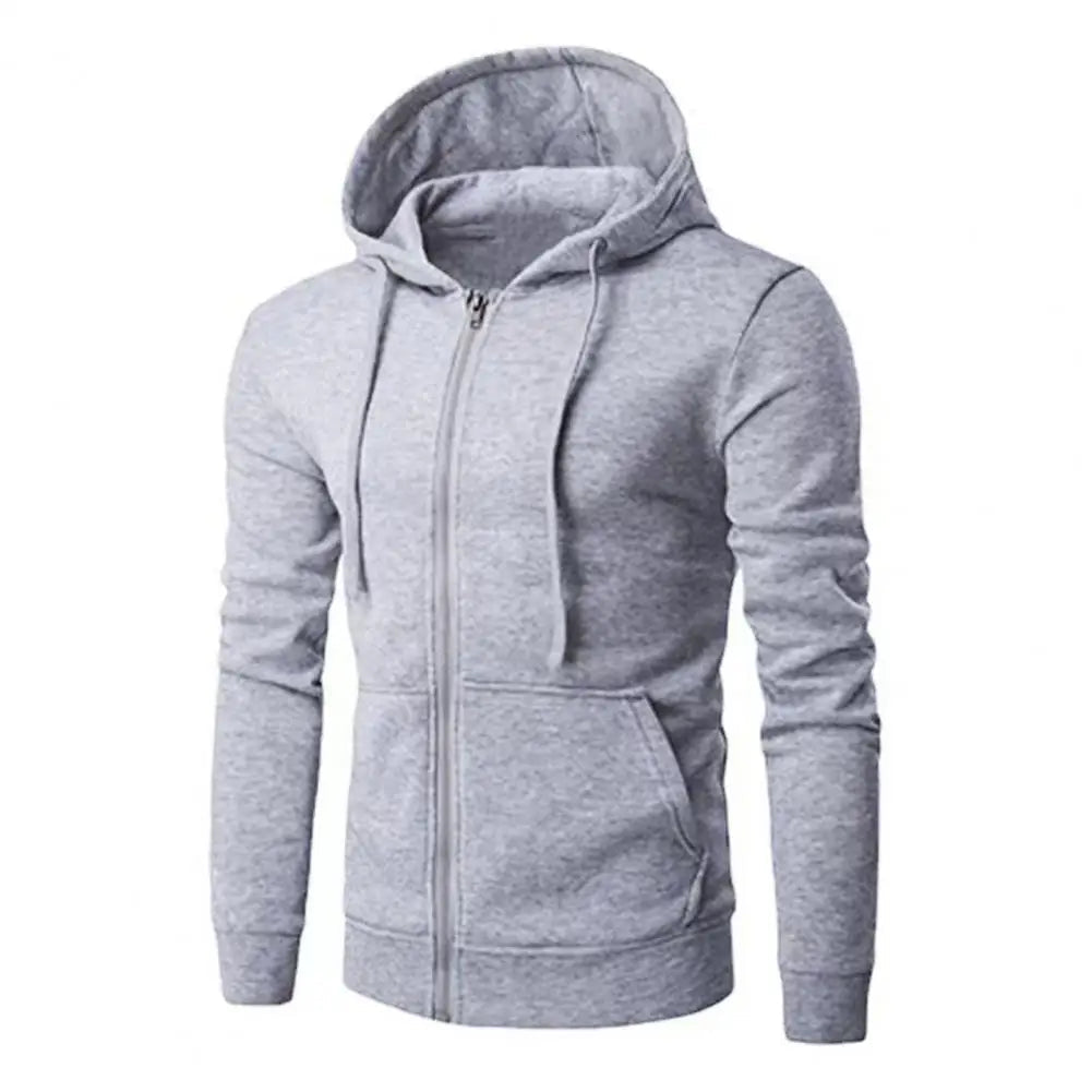 Men's Slim Fit Zip Up Hoodie in Gray
