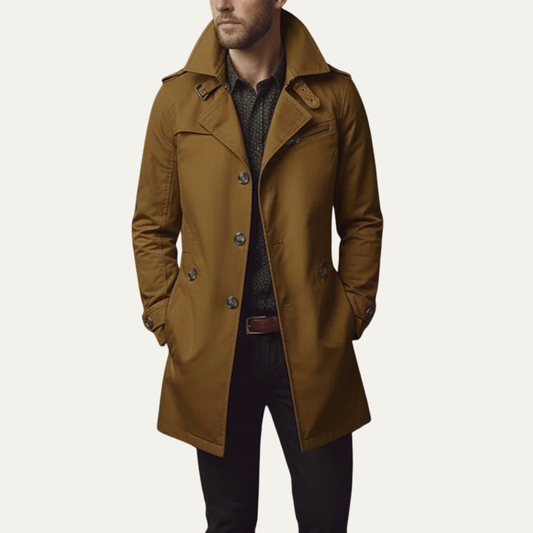 Men's Storm Flap Trench Coat in Dark Khaki