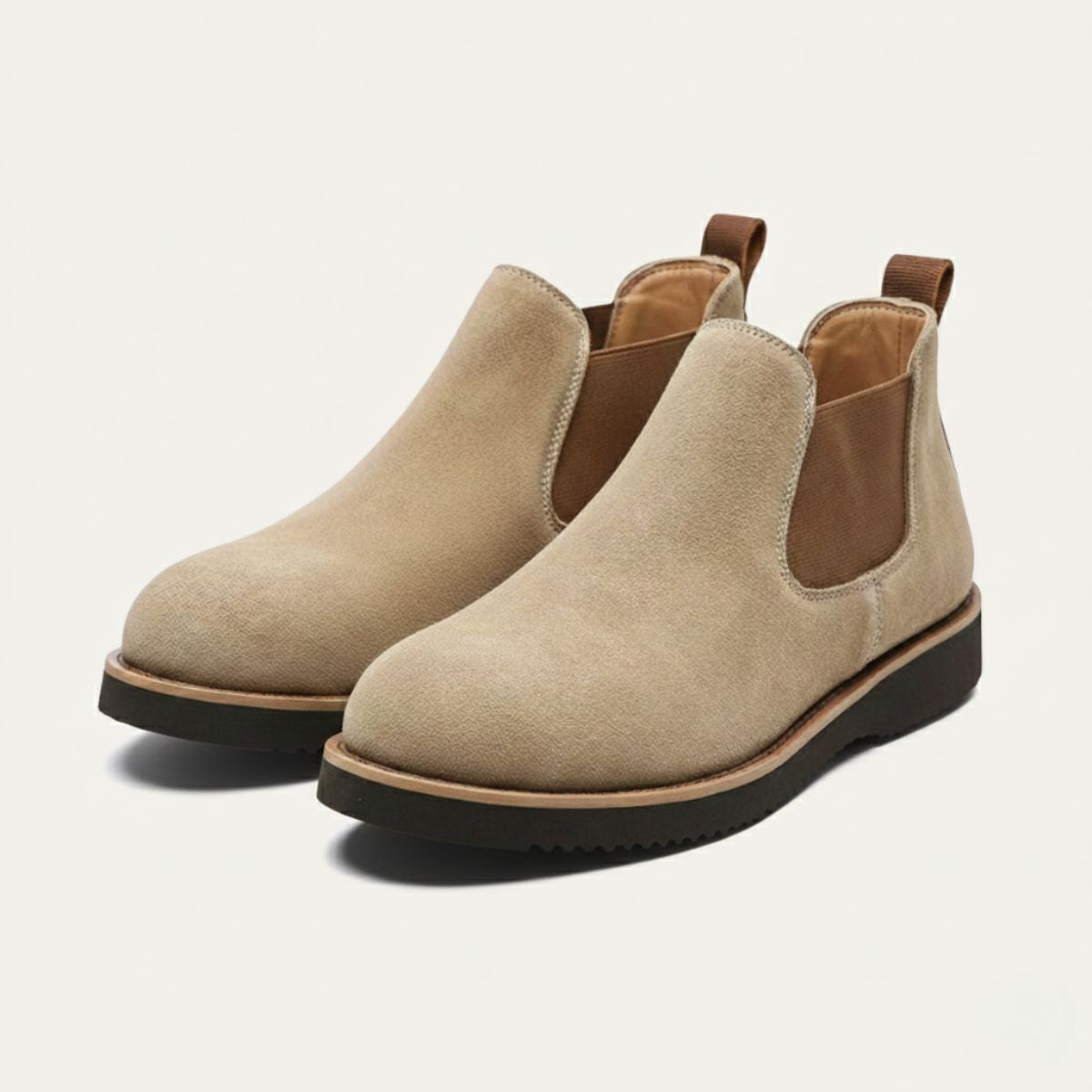 Men's Suede Chelsea Boots in Sand