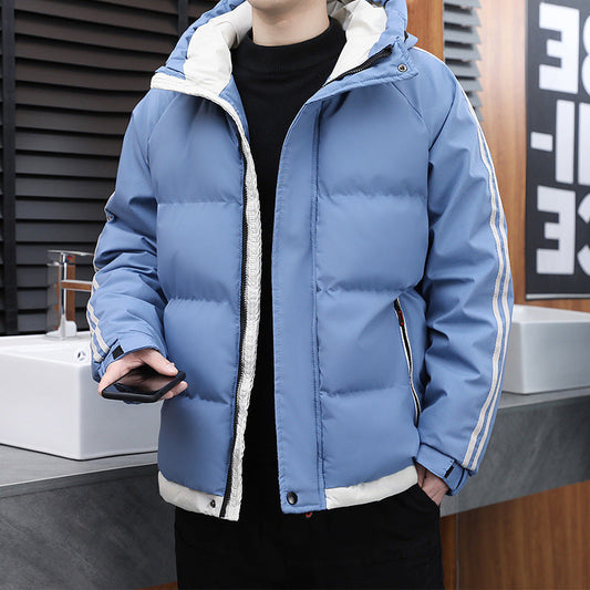 Men's Two Stripe Puffer Winter Jacket