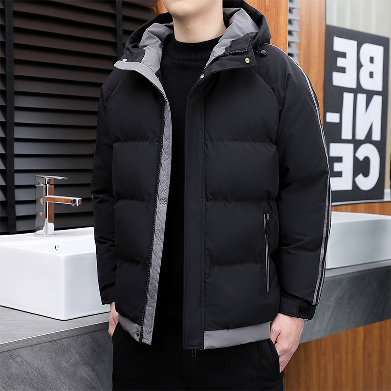 Men's Two Stripe Puffer Winter Jacket