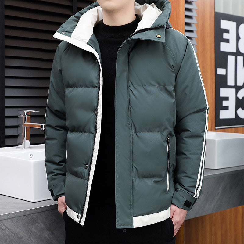 Men's Two Stripe Puffer Winter Jacket