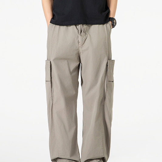Men's Wide Leg Cargo Pants in Khaki