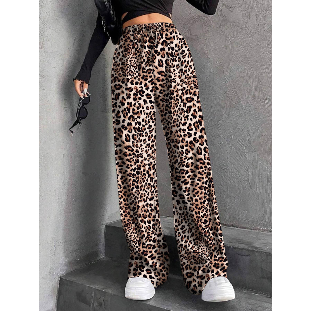 Woman wearing wide waist everyday comfort pants