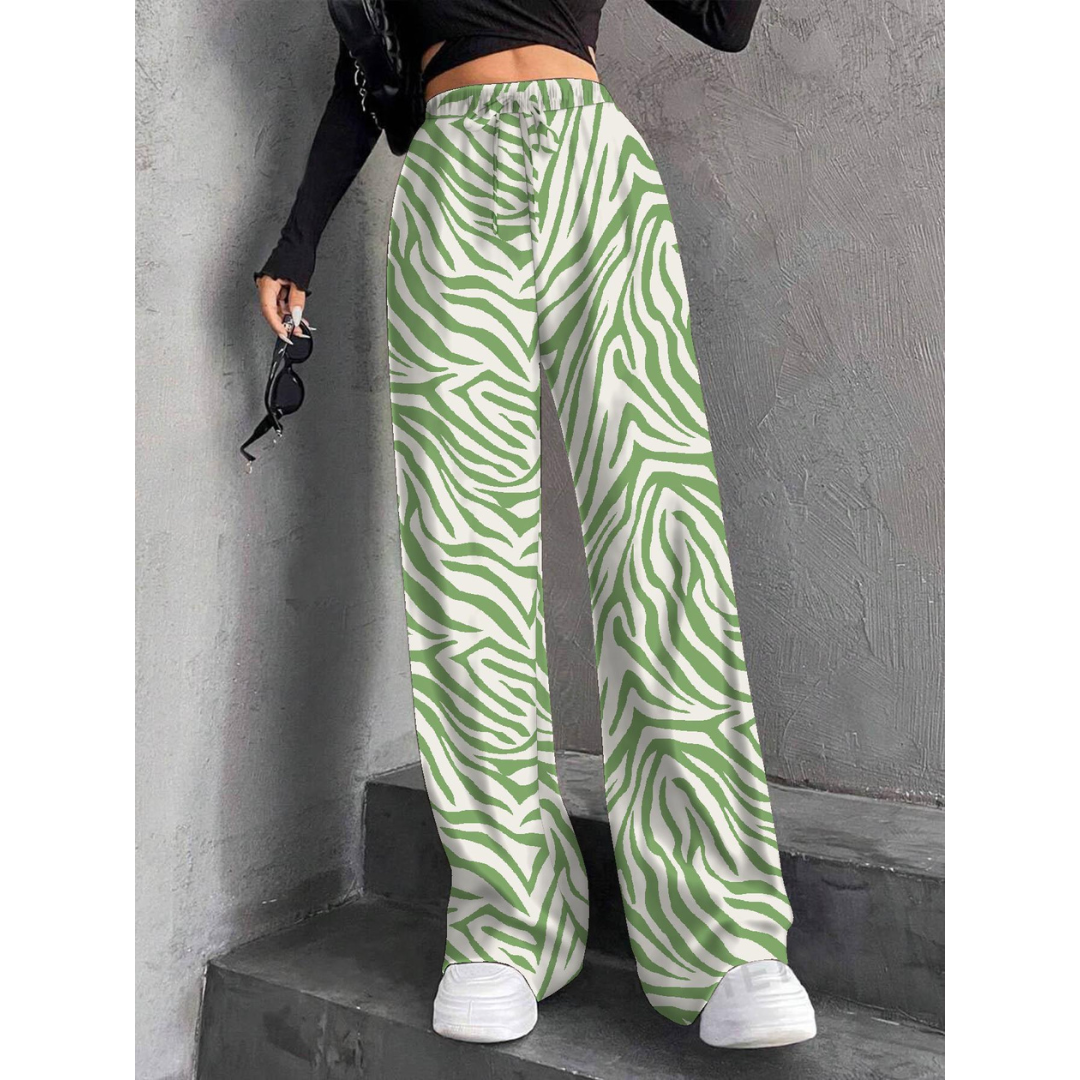 Woman wearing wide waist everyday comfort pants