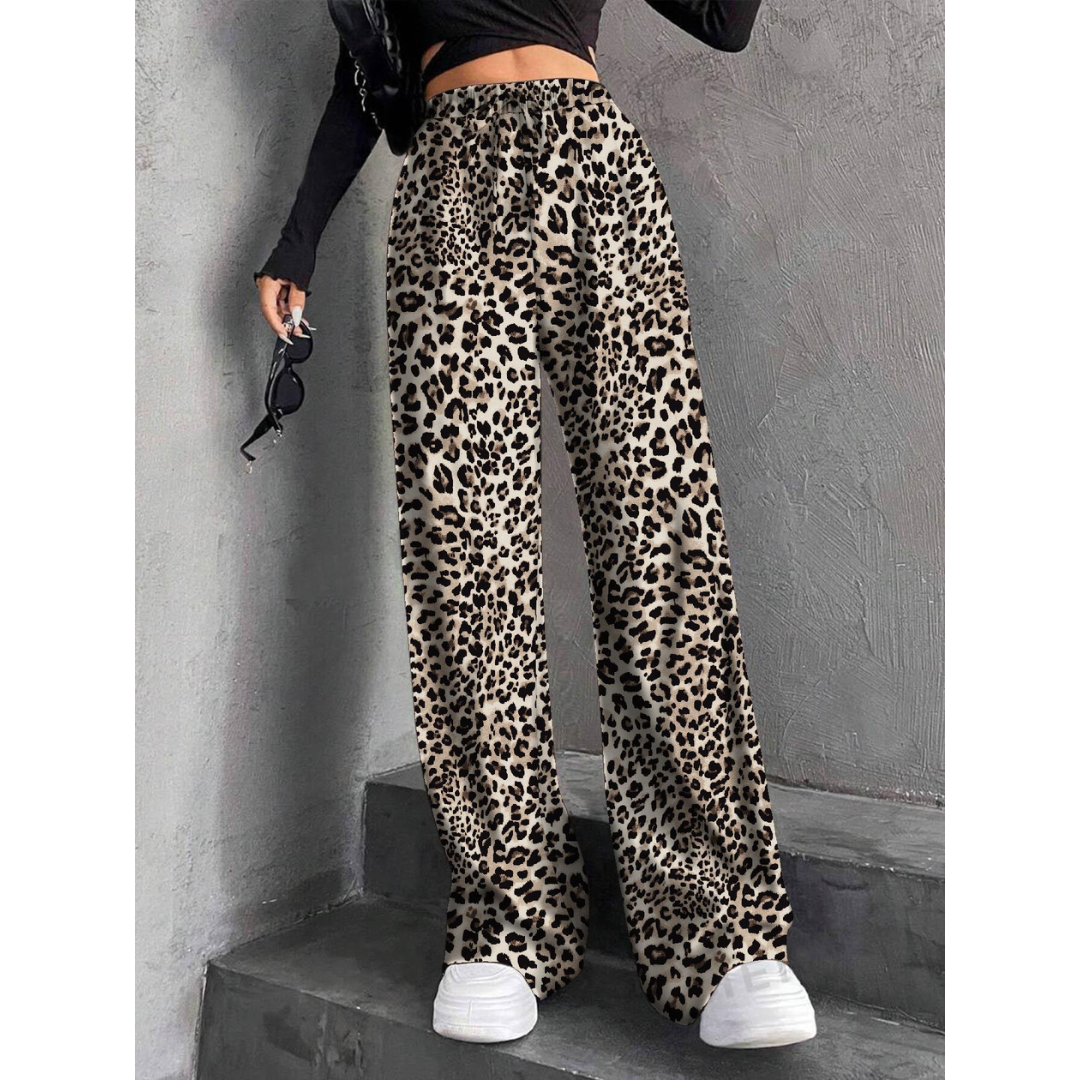 Woman wearing wide waist everyday comfort pants