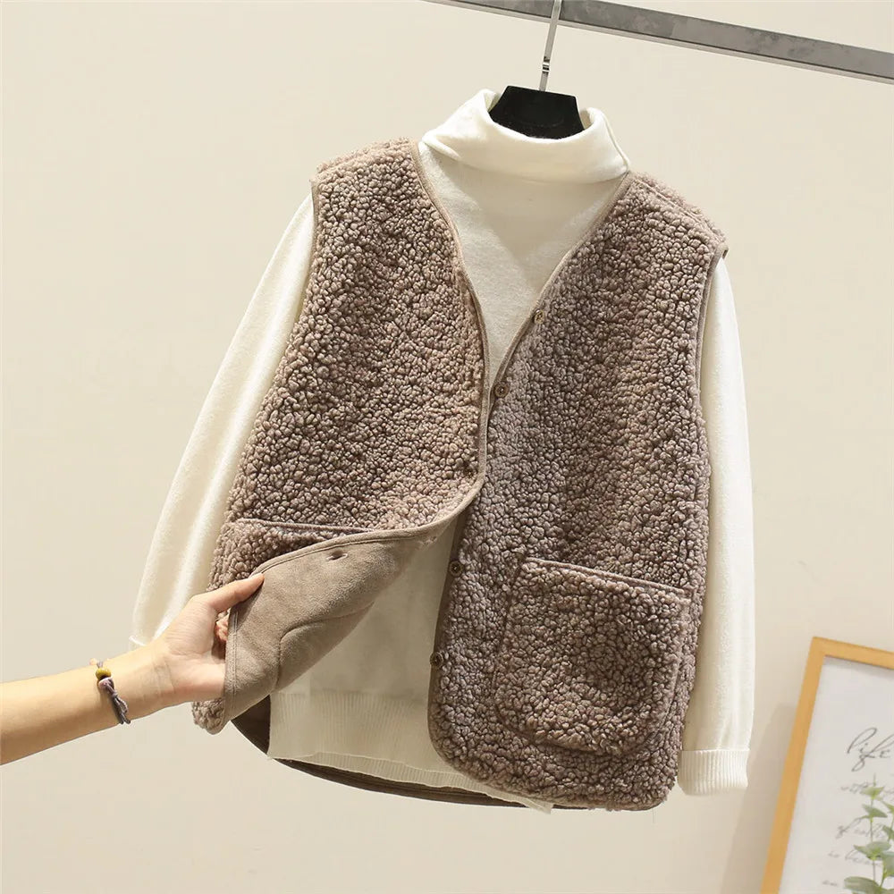Fleece Vest for women, detail view.
