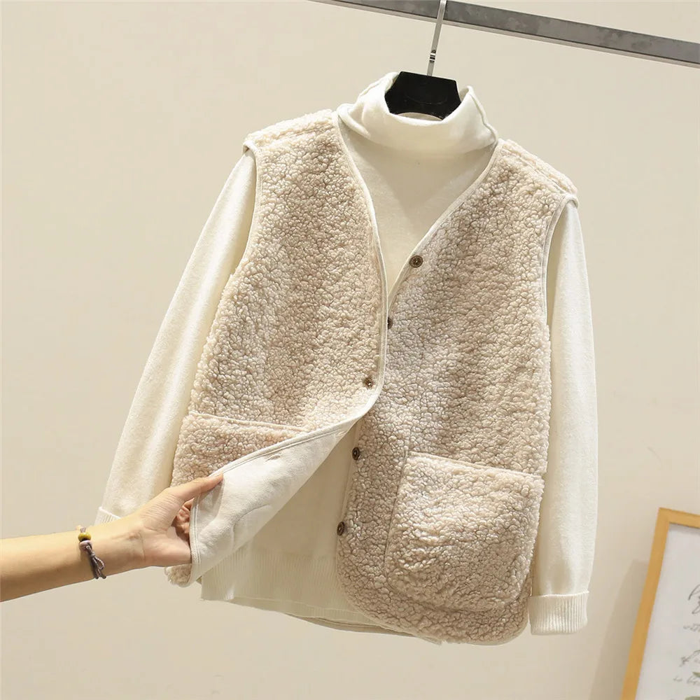 Fleece Vest for women, detail view.