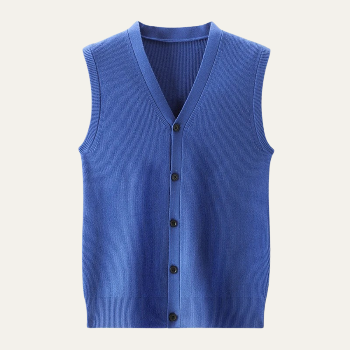 Button Front Sweater Vest for men, detail view.
