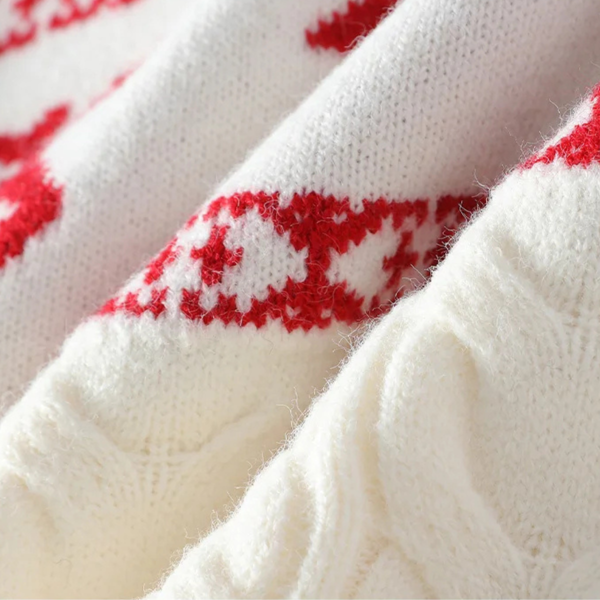 Man wearing a Nordic reindeer knit Christmas sweater