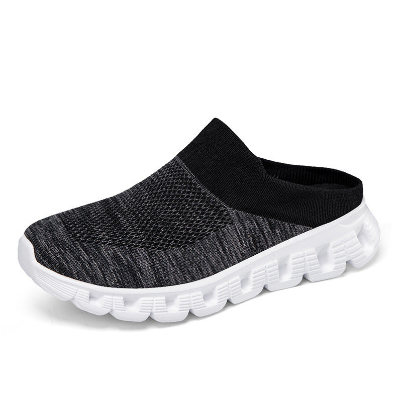 Travel knit slip-on slides