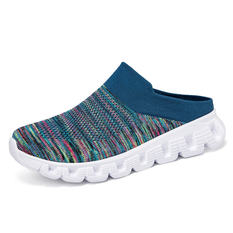 Travel knit slip-on slides