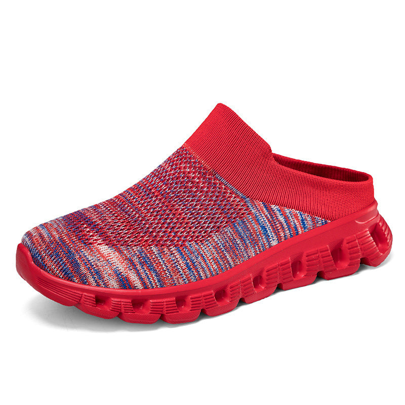 Travel knit slip-on slides