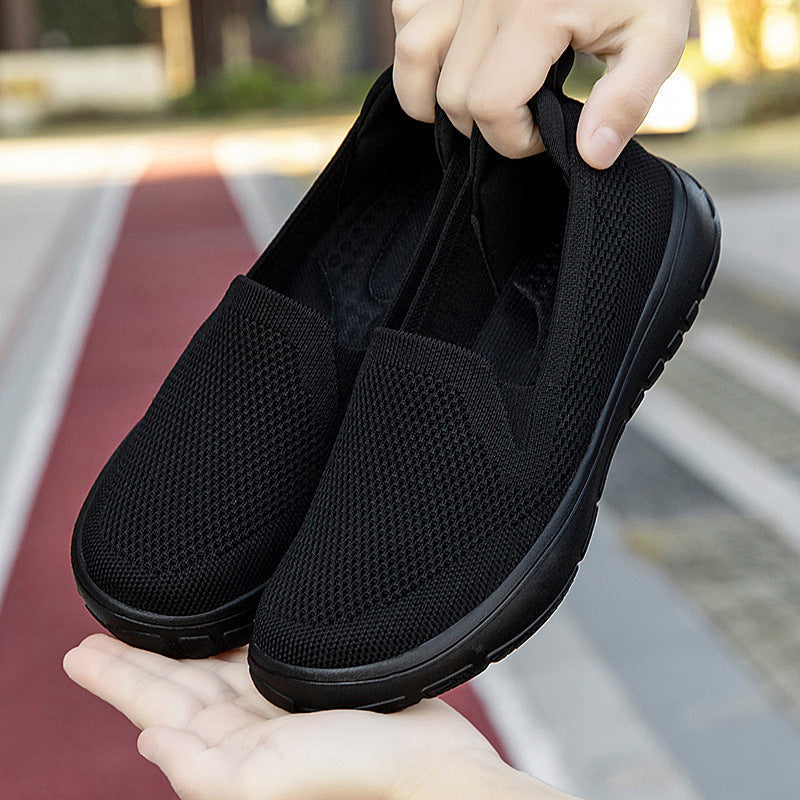Seamless knit slip-on slides