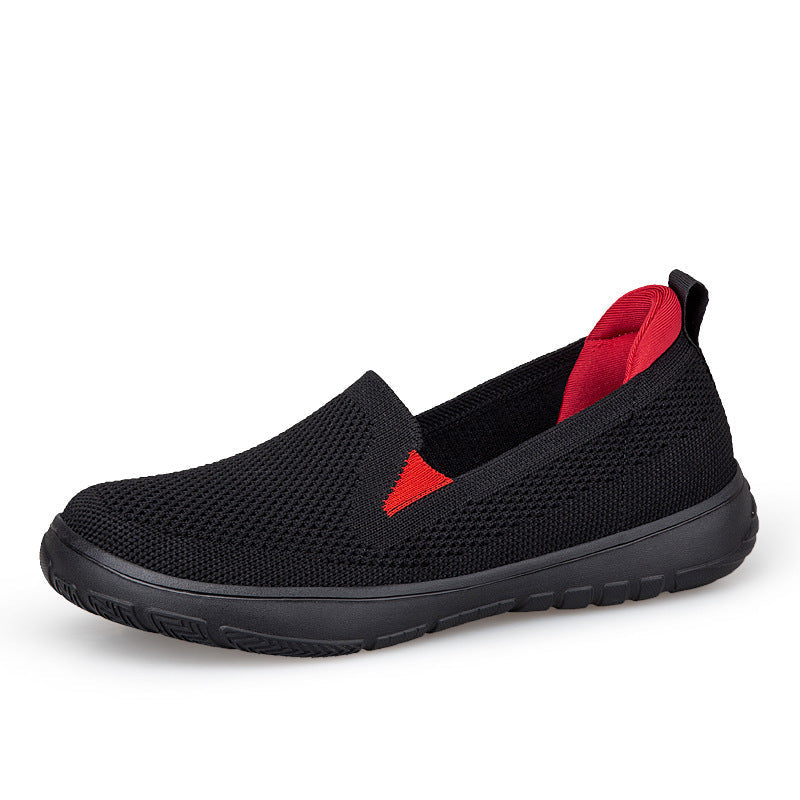 Seamless knit slip-on slides