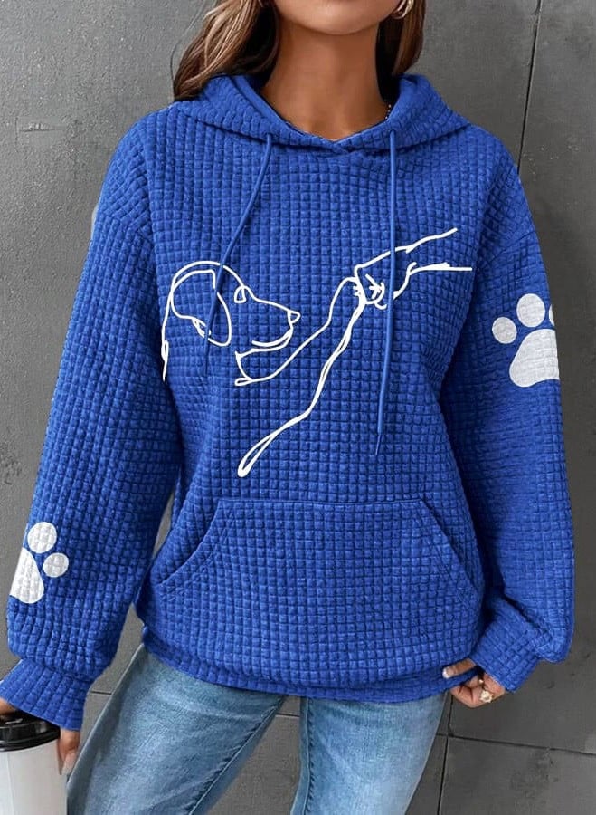 Women's Waffle Knit Pullover Hoodie