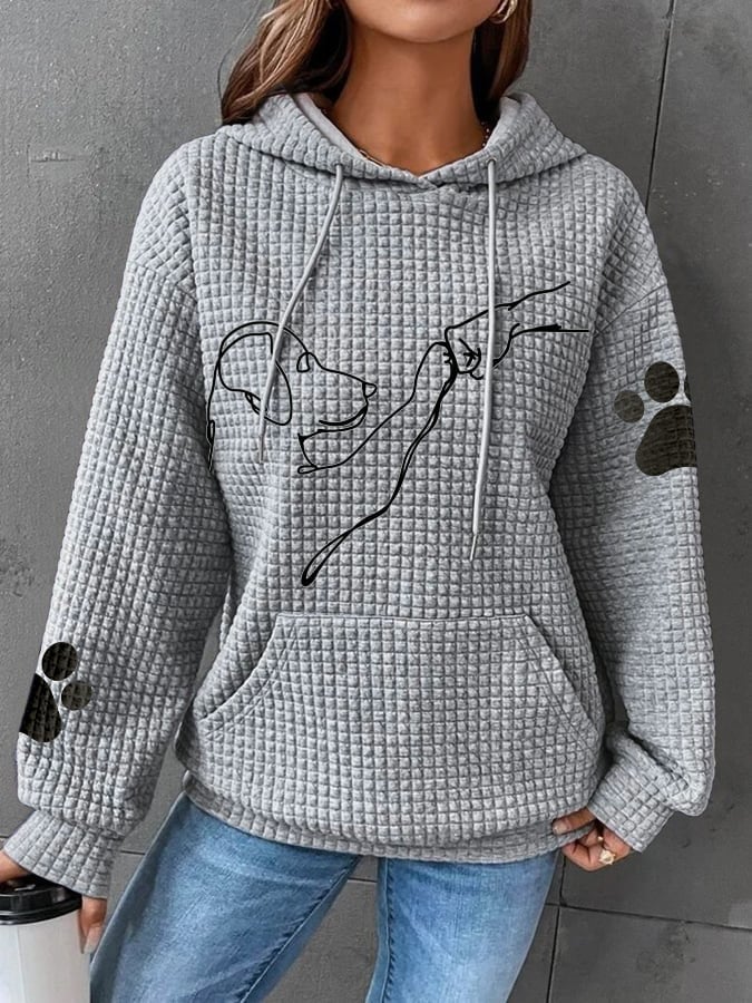 Women's Waffle Knit Pullover Hoodie