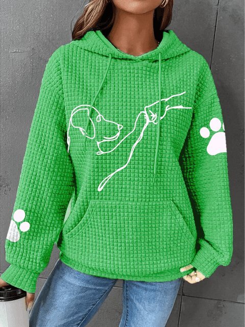 Women's Waffle Knit Pullover Hoodie
