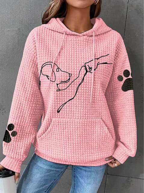 Women's Waffle Knit Pullover Hoodie