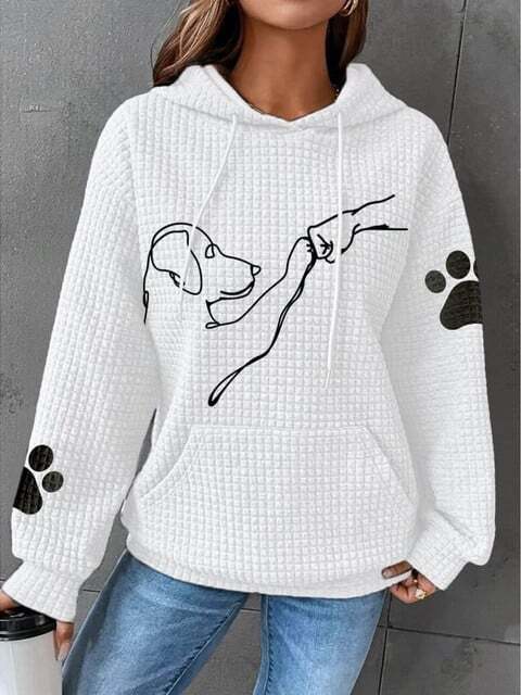 Women's Waffle Knit Pullover Hoodie