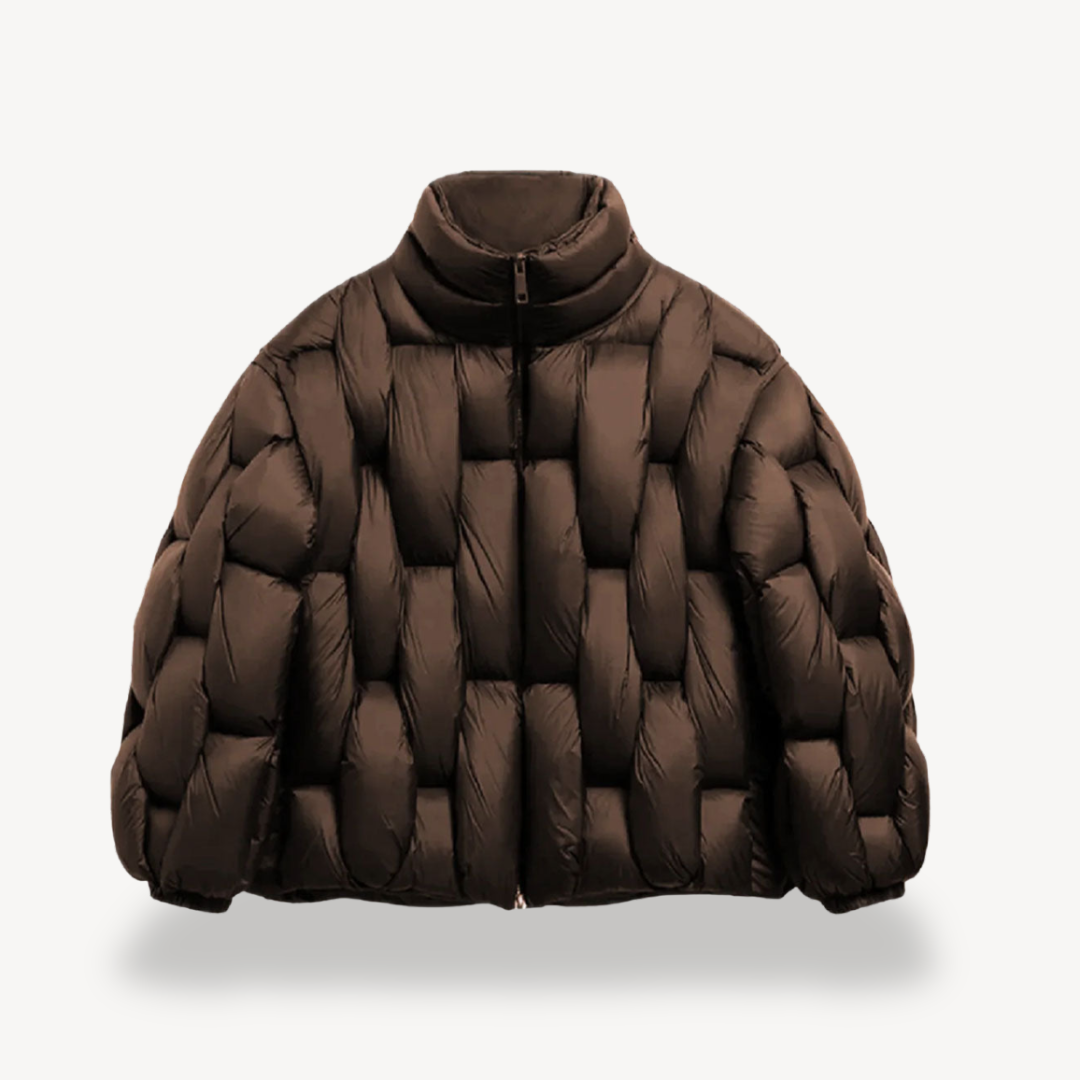 Plush quilted puffer jacket