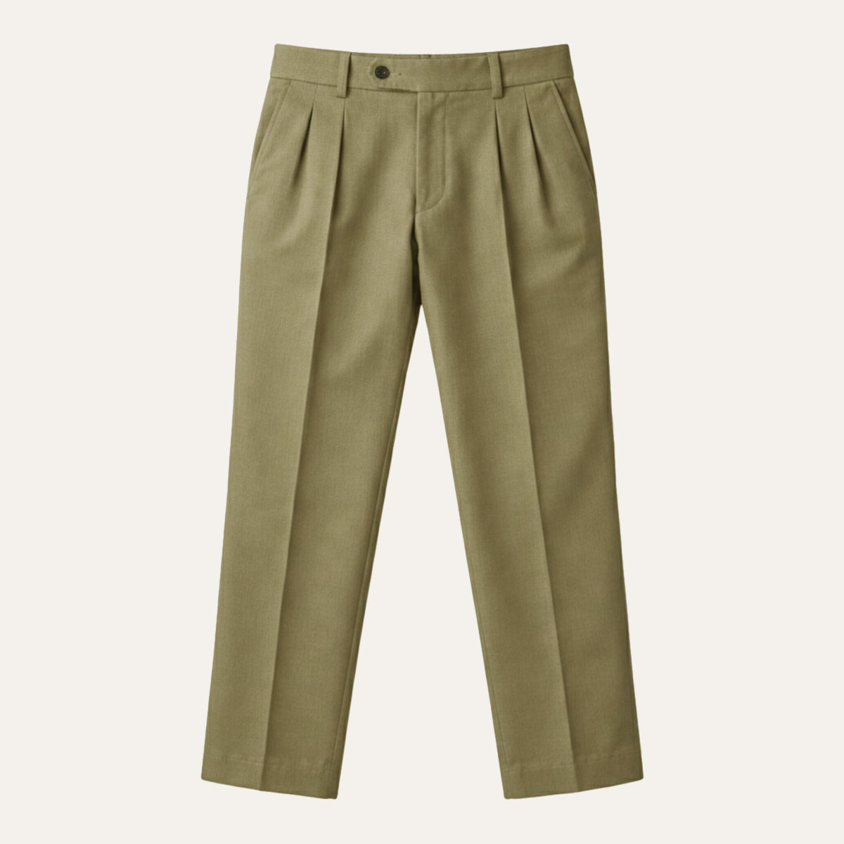 Man wearing formal pleated suit pants