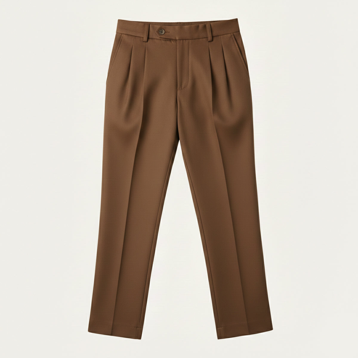 Man wearing formal pleated suit pants