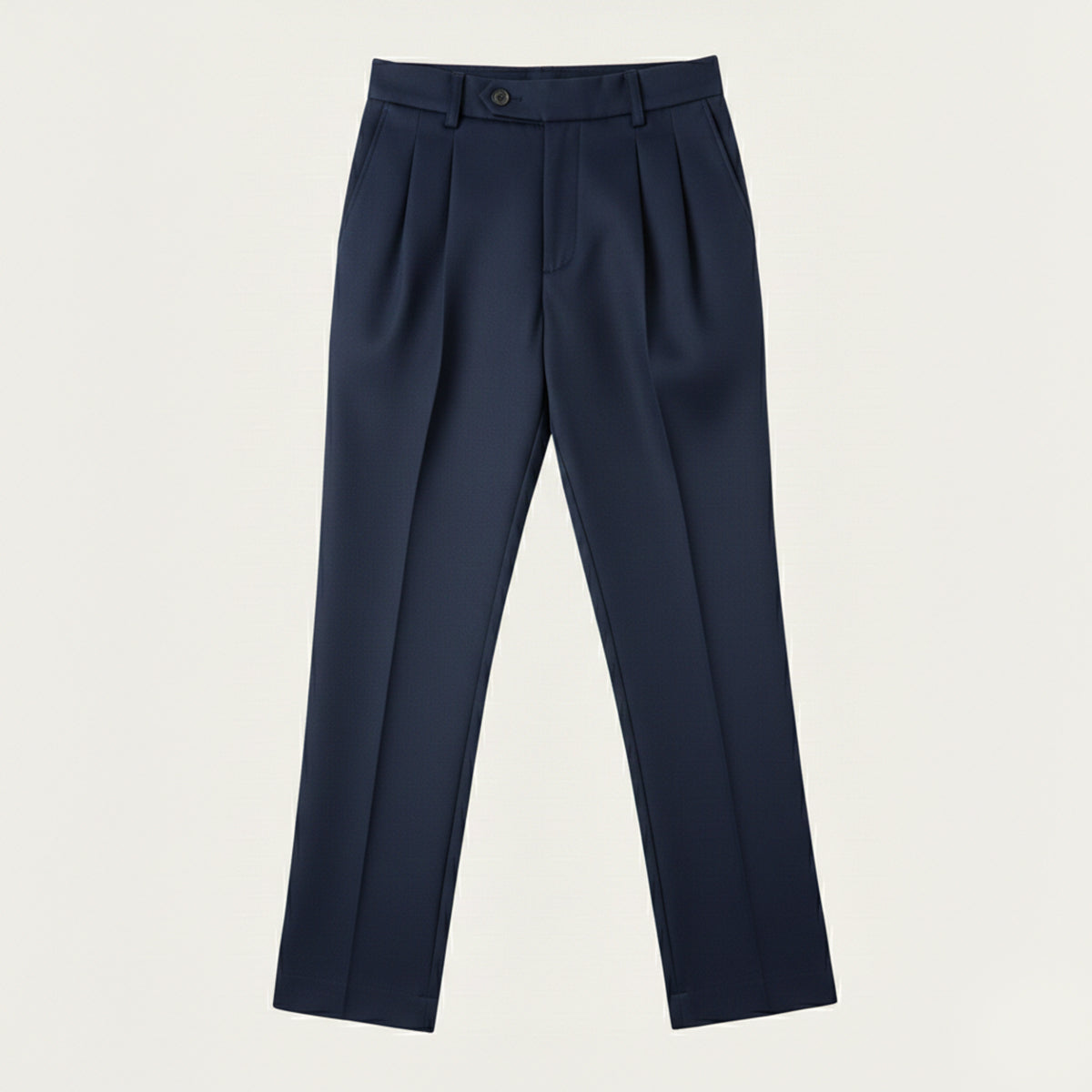 Man wearing formal pleated suit pants