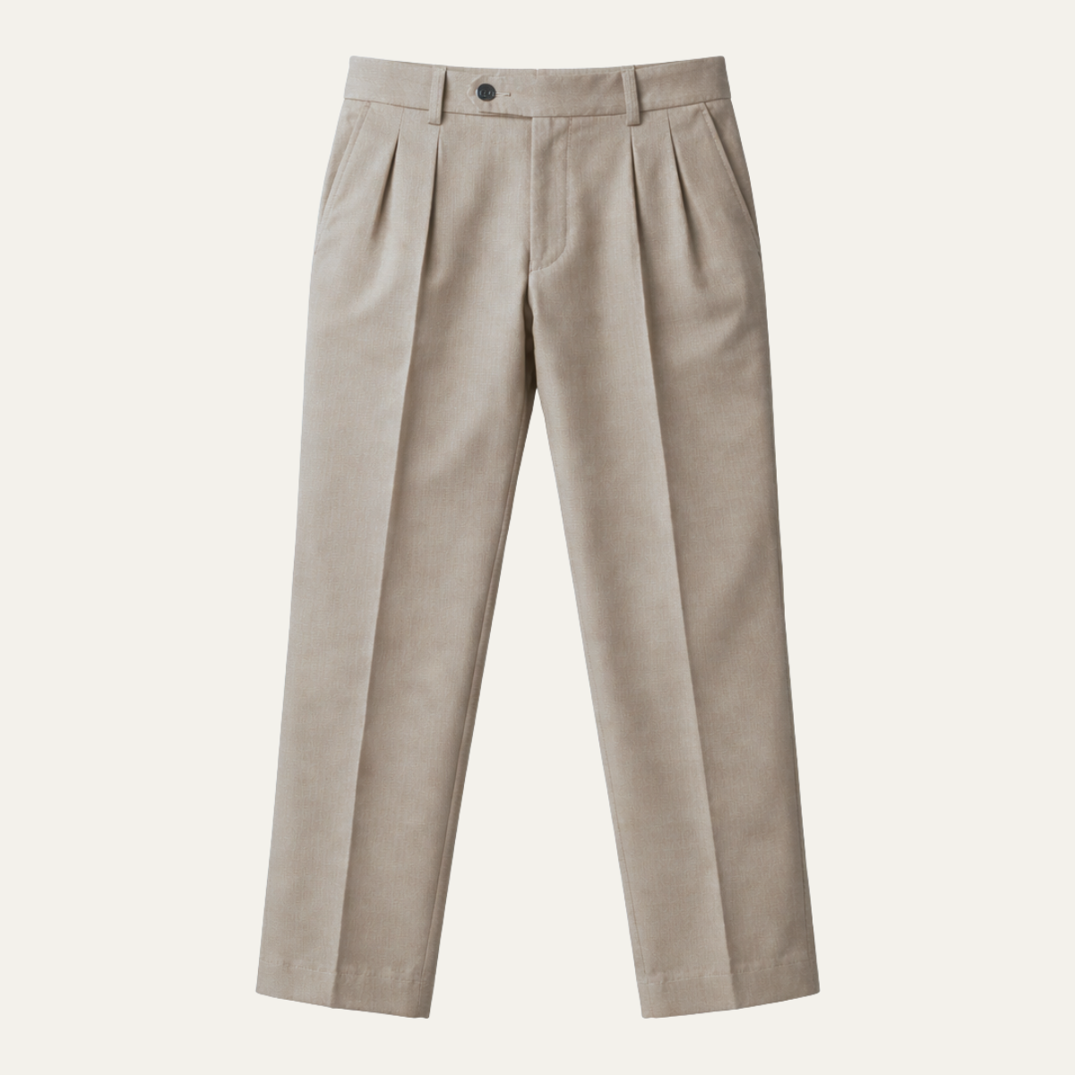 Man wearing formal pleated suit pants