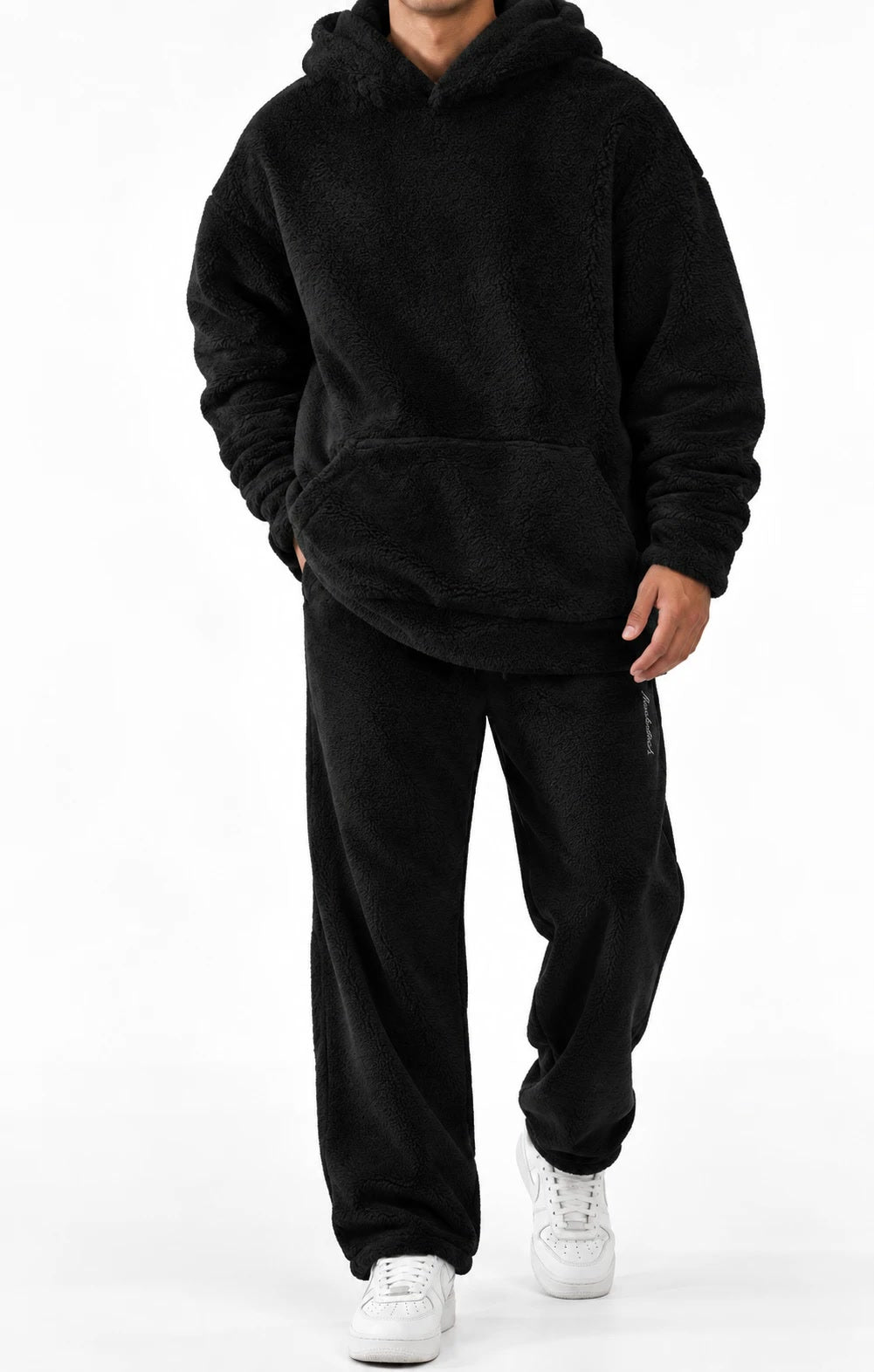 Unisex Fleece Hoodie & Jogger Set in Black