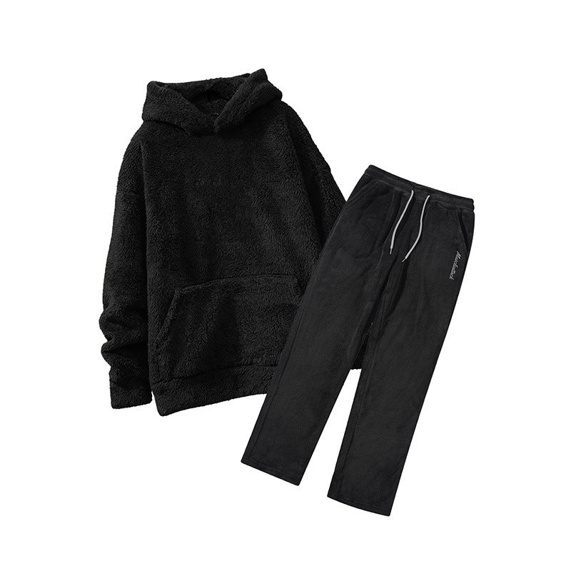 Unisex Fleece Hoodie & Jogger Set in Black